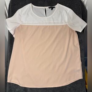 Banana Republic White and Pink Women's Blouse